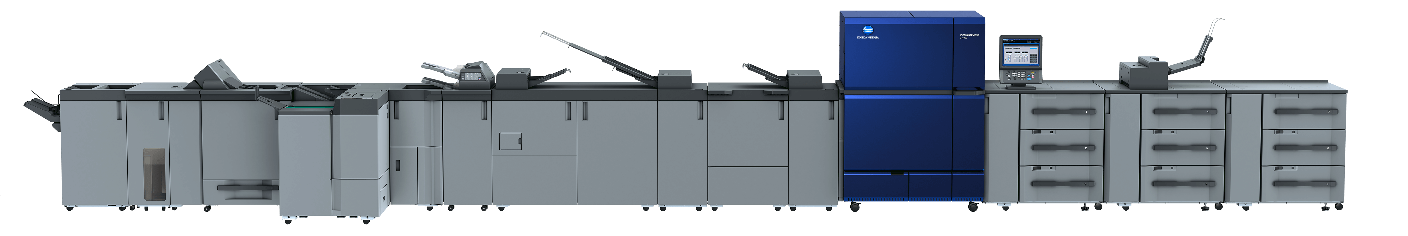 Konica Minolta C12000e Produkční tiskárna v plné výbavě